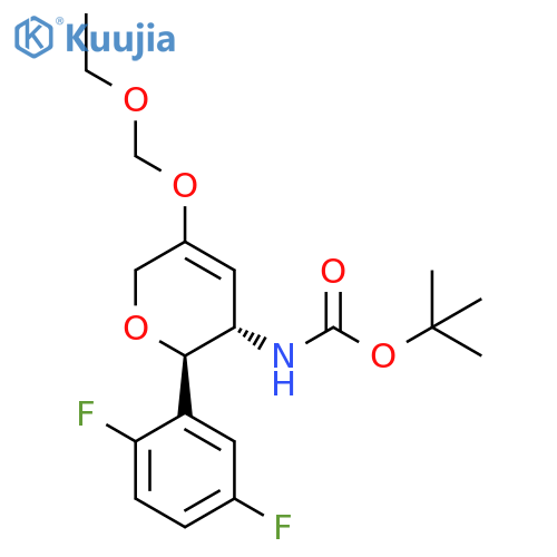 1,1-Dimethylethyl N-[(2R,3S)-2-(2,5-difluorophenyl)-5-(ethoxymethoxy)-3,6-dihydro-2H-pyran-3-yl]carbamate structure
