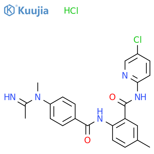 N-(5-chloropyridin-2-yl)-5-methyl-2-4-(N-methylethanimidamido)benzamidobenzamide hydrochloride structure