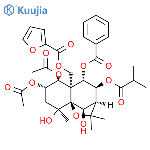 1α, 2α-diacetoxy-8β-isobutanoyloxy-9α-benzoyloxy-15-β-(β-furancarbonyloxy)-4β, 6β-dihydroxy-β-dihydroagarofuran structure