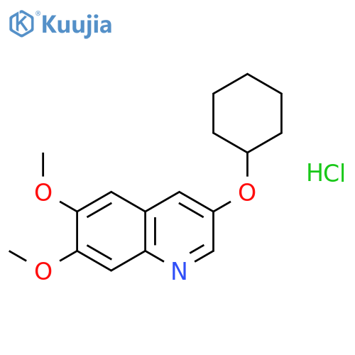 Quinoline, 3-(cyclohexyloxy)-6,7-dimethoxy-, hydrochloride structure
