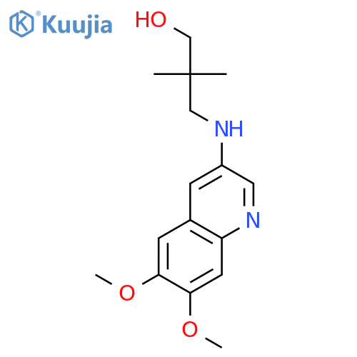 1-Propanol, 3-[(6,7-dimethoxy-3-quinolinyl)amino]-2,2-dimethyl- structure