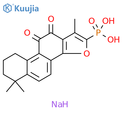 Phosphonic acid, P-(6,7,8,9,10,11-hexahydro-1,6,6-trimethyl-10,11-dioxophenanthro[1,2-b]furan-2-yl)-, sodium salt (1:2) structure
