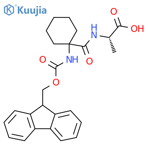 (2S)-2-{1-({(9H-fluoren-9-yl)methoxycarbonyl}amino)cyclohexylformamido}propanoic acid structure