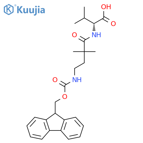 (2R)-2-4-({(9H-fluoren-9-yl)methoxycarbonyl}amino)-2,2-dimethylbutanamido-3-methylbutanoic acid structure