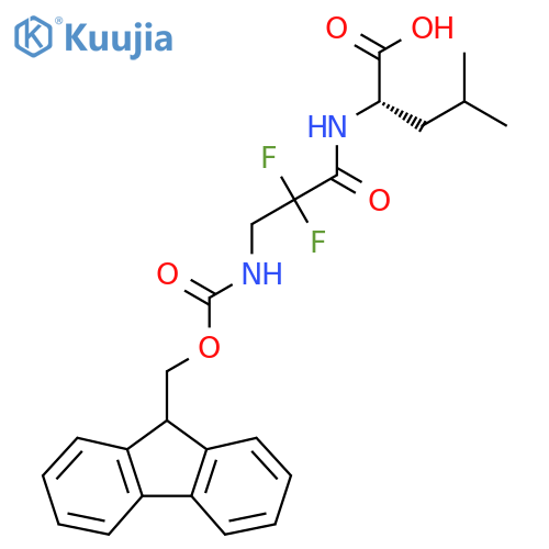 (2S)-2-3-({(9H-fluoren-9-yl)methoxycarbonyl}amino)-2,2-difluoropropanamido-4-methylpentanoic acid structure