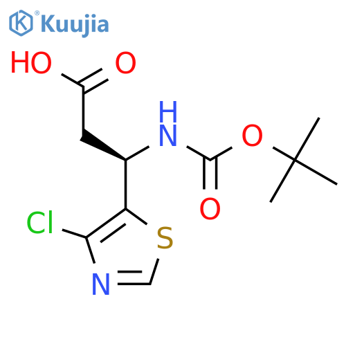 (3R)-3-{(tert-butoxy)carbonylamino}-3-(4-chloro-1,3-thiazol-5-yl)propanoic acid structure