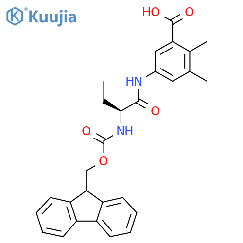 5-(2S)-2-({(9H-fluoren-9-yl)methoxycarbonyl}amino)butanamido-2,3-dimethylbenzoic acid structure