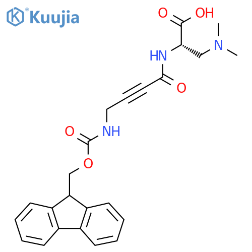 (2S)-3-(dimethylamino)-2-4-({(9H-fluoren-9-yl)methoxycarbonyl}amino)but-2-ynamidopropanoic acid structure