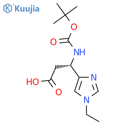 (3S)-3-{(tert-butoxy)carbonylamino}-3-(1-ethyl-1H-imidazol-4-yl)propanoic acid structure