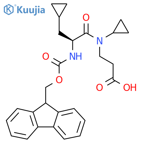 3-(2S)-N,3-dicyclopropyl-2-({(9H-fluoren-9-yl)methoxycarbonyl}amino)propanamidopropanoic acid structure