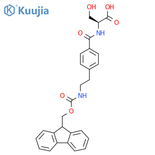 (2S)-2-({4-2-({(9H-fluoren-9-yl)methoxycarbonyl}amino)ethylphenyl}formamido)-3-hydroxypropanoic acid structure