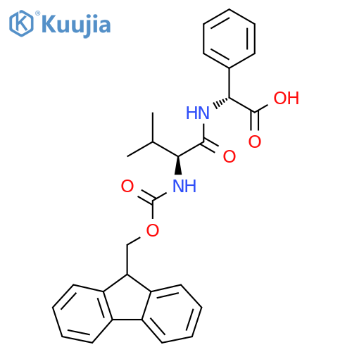 (2R)-2-(2S)-2-({(9H-fluoren-9-yl)methoxycarbonyl}amino)-3-methylbutanamido-2-phenylacetic acid structure