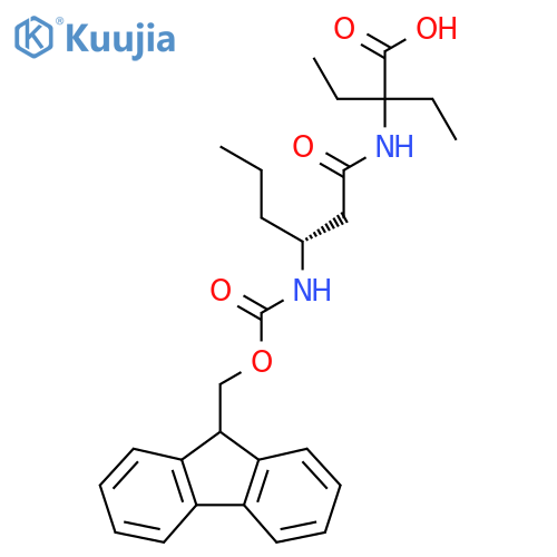2-ethyl-2-(3R)-3-({(9H-fluoren-9-yl)methoxycarbonyl}amino)hexanamidobutanoic acid structure