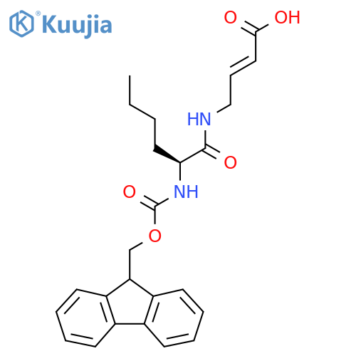 4-(2S)-2-({(9H-fluoren-9-yl)methoxycarbonyl}amino)hexanamidobut-2-enoic acid structure