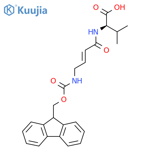 (2R)-2-4-({(9H-fluoren-9-yl)methoxycarbonyl}amino)but-2-enamido-3-methylbutanoic acid structure
