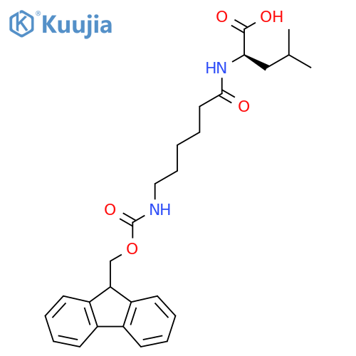 (2R)-2-6-({(9H-fluoren-9-yl)methoxycarbonyl}amino)hexanamido-4-methylpentanoic acid structure