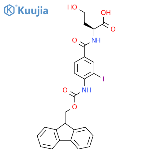 (2S)-2-{4-({(9H-fluoren-9-yl)methoxycarbonyl}amino)-3-iodophenylformamido}-4-hydroxybutanoic acid structure