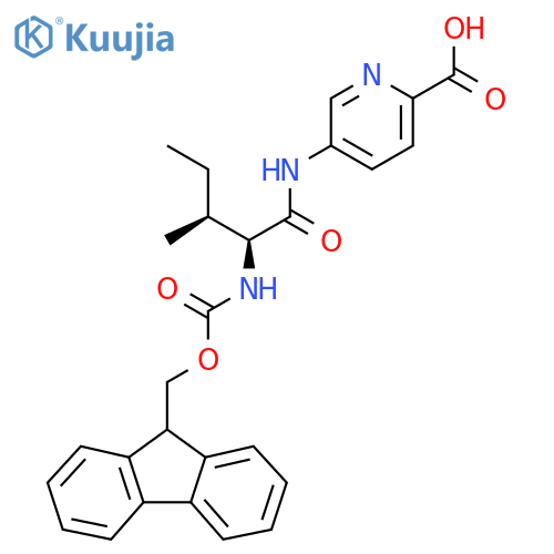 5-(2S,3S)-2-({(9H-fluoren-9-yl)methoxycarbonyl}amino)-3-methylpentanamidopyridine-2-carboxylic acid structure