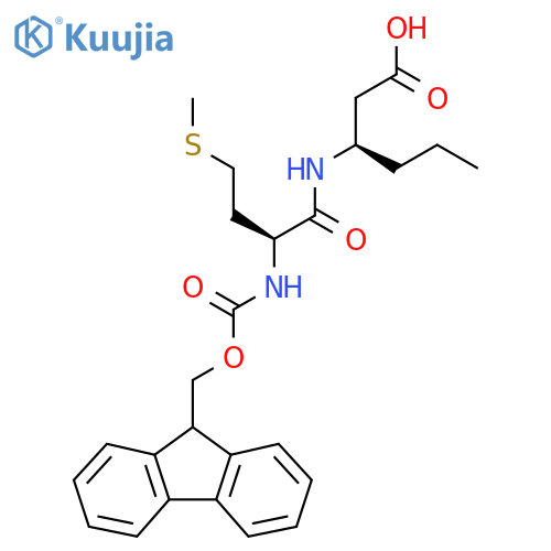(3R)-3-(2S)-2-({(9H-fluoren-9-yl)methoxycarbonyl}amino)-4-(methylsulfanyl)butanamidohexanoic acid structure