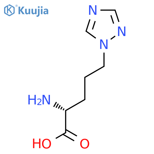 (2R)-2-amino-5-(1H-1,2,4-triazol-1-yl)pentanoic acid structure
