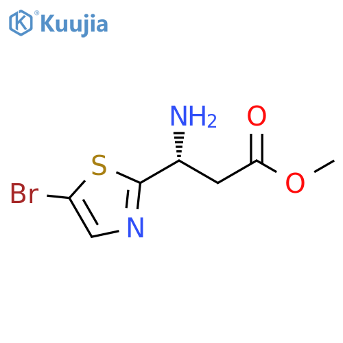 methyl (3R)-3-amino-3-(5-bromo-1,3-thiazol-2-yl)propanoate structure
