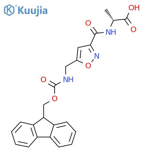 (2R)-2-({5-({(9H-fluoren-9-yl)methoxycarbonyl}amino)methyl-1,2-oxazol-3-yl}formamido)propanoic acid structure