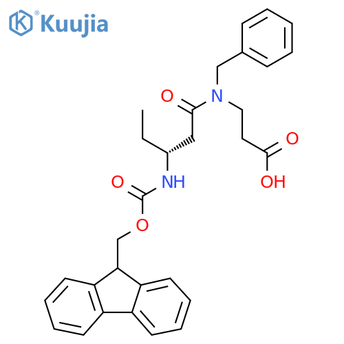 3-(3R)-N-benzyl-3-({(9H-fluoren-9-yl)methoxycarbonyl}amino)pentanamidopropanoic acid structure