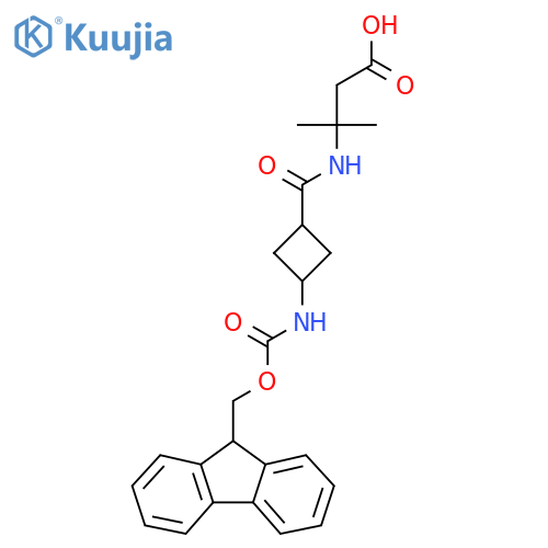 3-methyl-3-{(1s,3s)-3-({(9H-fluoren-9-yl)methoxycarbonyl}amino)cyclobutylformamido}butanoic acid structure
