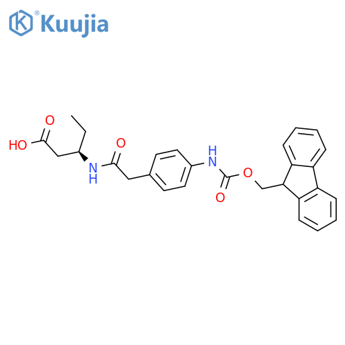 (3R)-3-{2-[4-({[(9H-fluoren-9-yl)methoxy]carbonyl}amino)phenyl]acetamido}pentanoic acid structure
