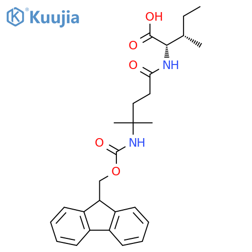(2S,3S)-2-4-({(9H-fluoren-9-yl)methoxycarbonyl}amino)-4-methylpentanamido-3-methylpentanoic acid structure