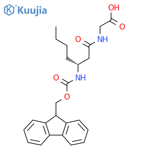 2-(3R)-3-({(9H-fluoren-9-yl)methoxycarbonyl}amino)heptanamidoacetic acid structure