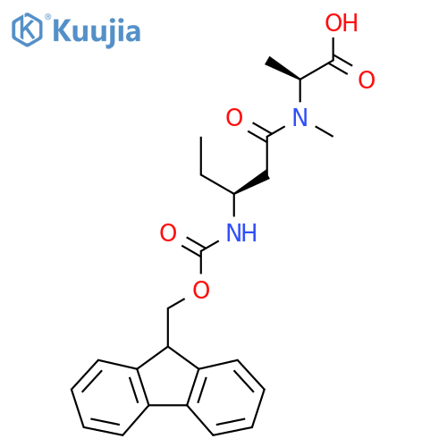 (2S)-2-(3S)-3-({(9H-fluoren-9-yl)methoxycarbonyl}amino)-N-methylpentanamidopropanoic acid structure