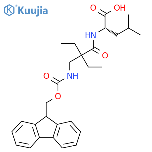 (2S)-2-{2-ethyl-2-({(9H-fluoren-9-yl)methoxycarbonyl}amino)methylbutanamido}-4-methylpentanoic acid structure