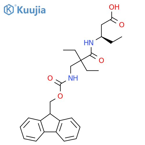 (3R)-3-{2-ethyl-2-({(9H-fluoren-9-yl)methoxycarbonyl}amino)methylbutanamido}pentanoic acid structure
