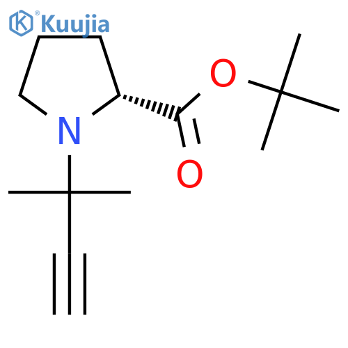 tert-butyl (2R)-1-(2-methylbut-3-yn-2-yl)pyrrolidine-2-carboxylate structure