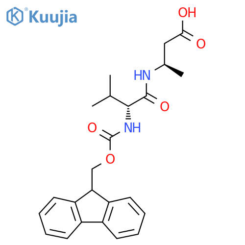 (3R)-3-(2R)-2-({(9H-fluoren-9-yl)methoxycarbonyl}amino)-3-methylbutanamidobutanoic acid structure