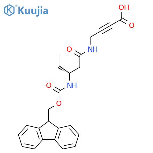 4-(3R)-3-({(9H-fluoren-9-yl)methoxycarbonyl}amino)pentanamidobut-2-ynoic acid structure