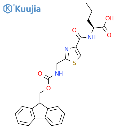 (2S)-2-({2-({(9H-fluoren-9-yl)methoxycarbonyl}amino)methyl-1,3-thiazol-4-yl}formamido)pentanoic acid structure