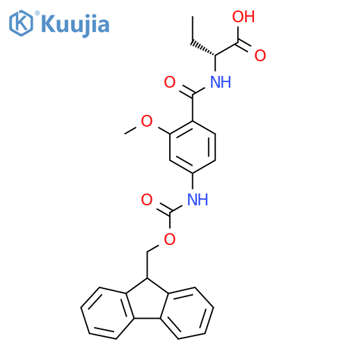 (2R)-2-{4-({(9H-fluoren-9-yl)methoxycarbonyl}amino)-2-methoxyphenylformamido}butanoic acid structure
