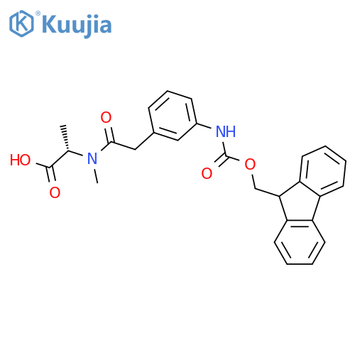 (2S)-2-{2-3-({(9H-fluoren-9-yl)methoxycarbonyl}amino)phenyl-N-methylacetamido}propanoic acid structure