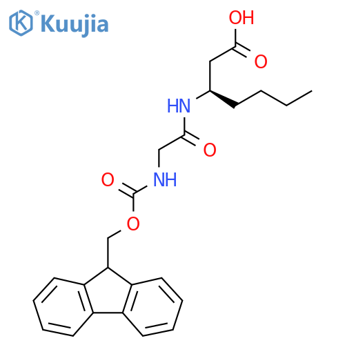 (3R)-3-2-({(9H-fluoren-9-yl)methoxycarbonyl}amino)acetamidoheptanoic acid structure