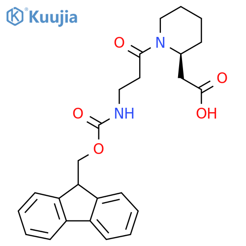 2-(2S)-1-3-({(9H-fluoren-9-yl)methoxycarbonyl}amino)propanoylpiperidin-2-ylacetic acid structure