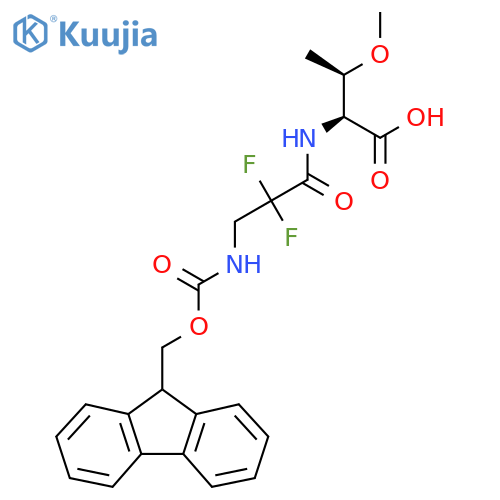 (2S,3R)-2-3-({(9H-fluoren-9-yl)methoxycarbonyl}amino)-2,2-difluoropropanamido-3-methoxybutanoic acid structure