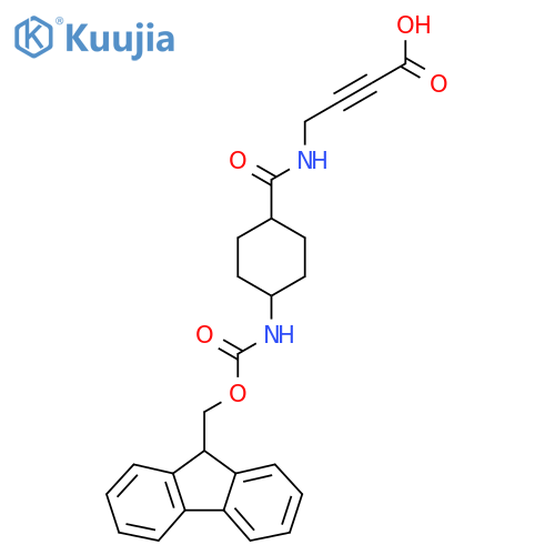 4-{(1r,4r)-4-({(9H-fluoren-9-yl)methoxycarbonyl}amino)cyclohexylformamido}but-2-ynoic acid structure