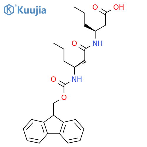 (3S)-3-(3R)-3-({(9H-fluoren-9-yl)methoxycarbonyl}amino)hexanamidohexanoic acid structure