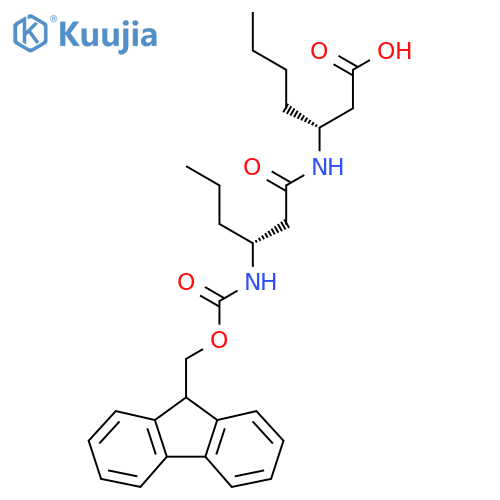 (3R)-3-(3R)-3-({(9H-fluoren-9-yl)methoxycarbonyl}amino)hexanamidoheptanoic acid structure