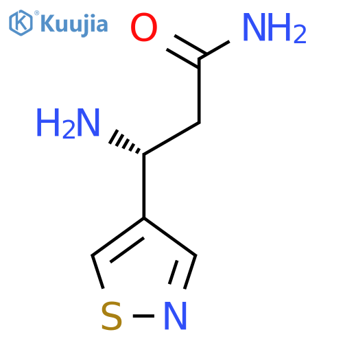 (3R)-3-amino-3-(1,2-thiazol-4-yl)propanamide structure