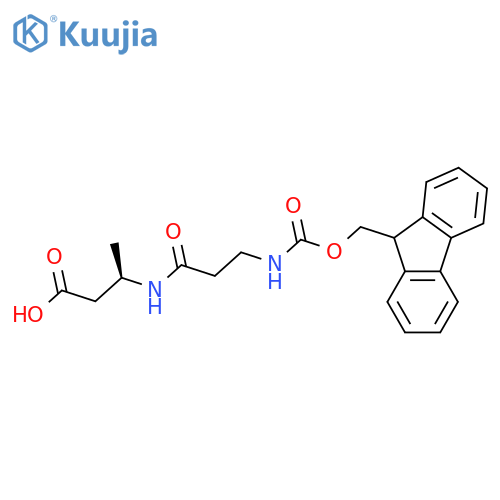 (3R)-3-3-({(9H-fluoren-9-yl)methoxycarbonyl}amino)propanamidobutanoic acid structure