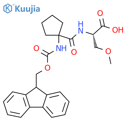 (2S)-2-{1-({(9H-fluoren-9-yl)methoxycarbonyl}amino)cyclopentylformamido}-3-methoxypropanoic acid structure
