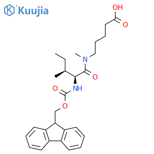 5-(2S,3S)-2-({(9H-fluoren-9-yl)methoxycarbonyl}amino)-N,3-dimethylpentanamidopentanoic acid structure